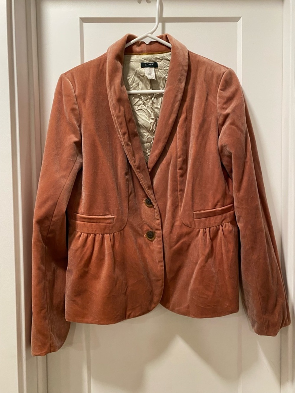 J. Crew Women's Velvet Velour Blazer Jacket in Rust